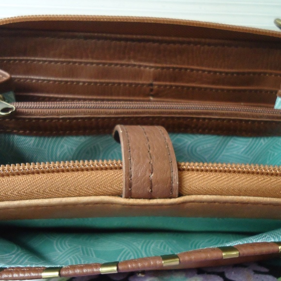 Vintage The Sac Women's Leather Tan Wallet Size-8x5 in - Picture 6 of 6